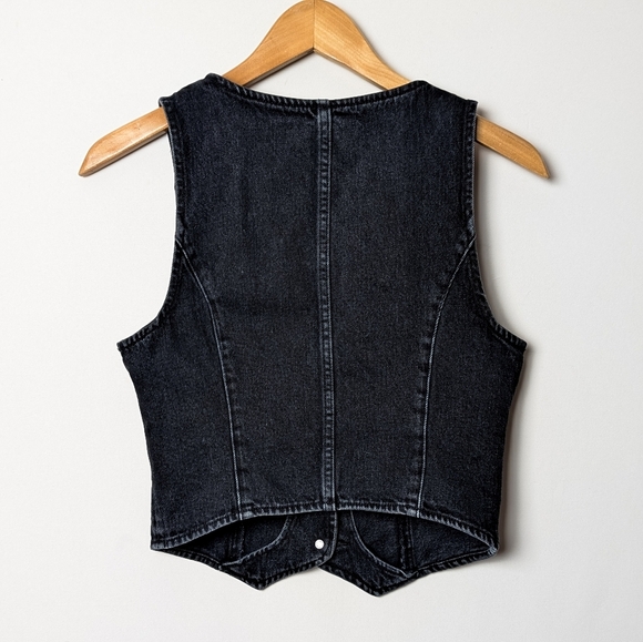 DENIM FORUM The '90s Mia Denim Vest Black Eyeliner Jean S Aritzia - Picture 11 of 12